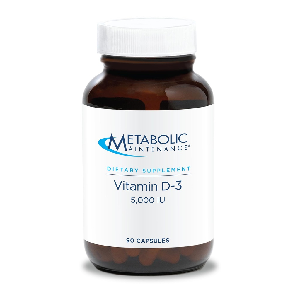 Întreţinere metabolică Vitamina D3 5000 UI - Absorbţie superioară Pure Vitamina D3 & Vitamina C - Extra Putere Bone, Imun, Mood + Supplement de suport cardiovascular, Fără File (90 Capsule Softgel)