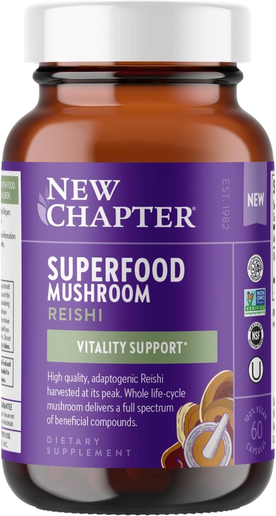 Capitol nou Superfood Reishi Capsule de ciuperci 