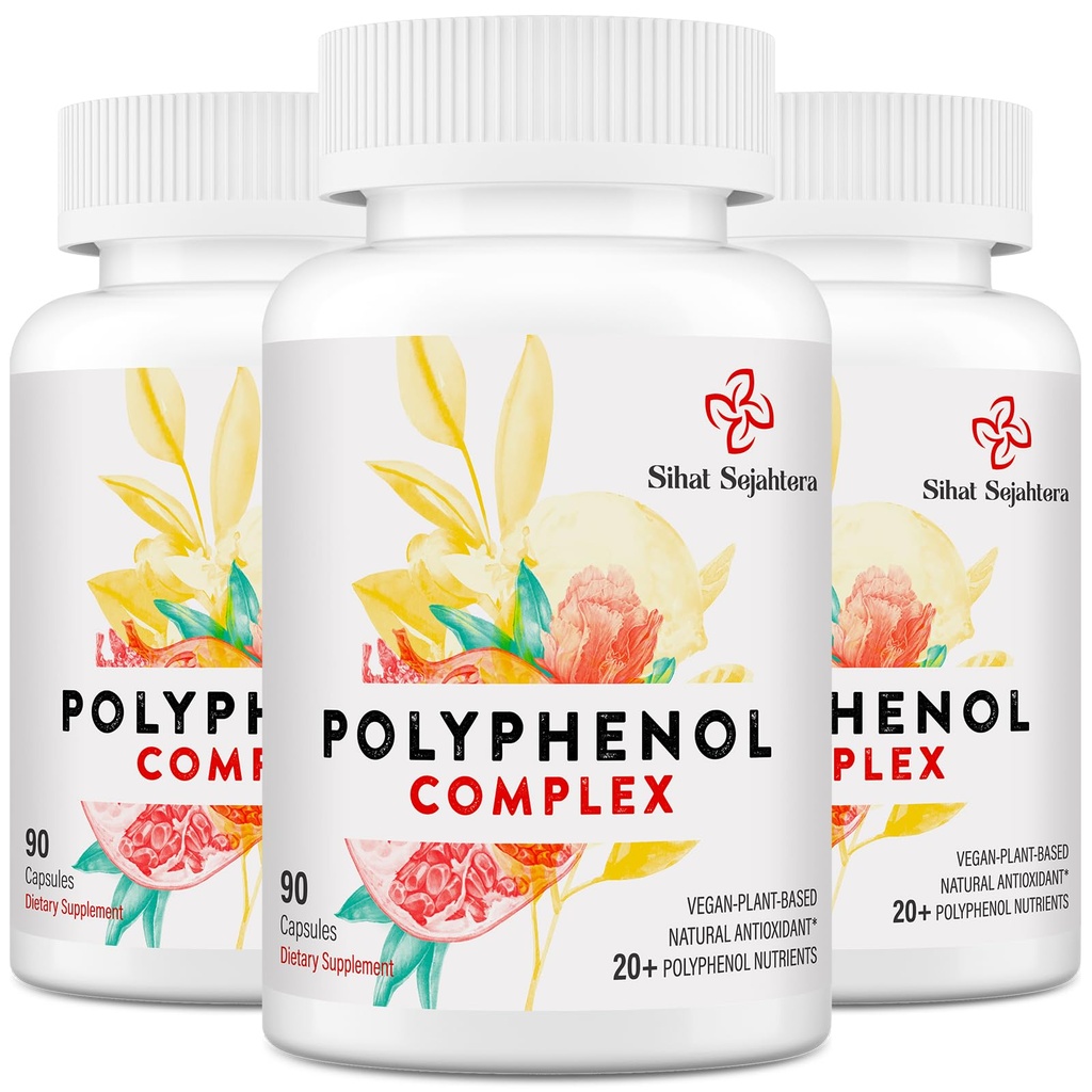 67.500 MG Polyfenoli Supliment - Antioxidanti puternici si polifenoli pentru apararea varstei, Polyfenol Superfood, Querbetin, Resveratrol, Ceai Verde, Plant-Based & Energy, Suport Immune, 270 capsule