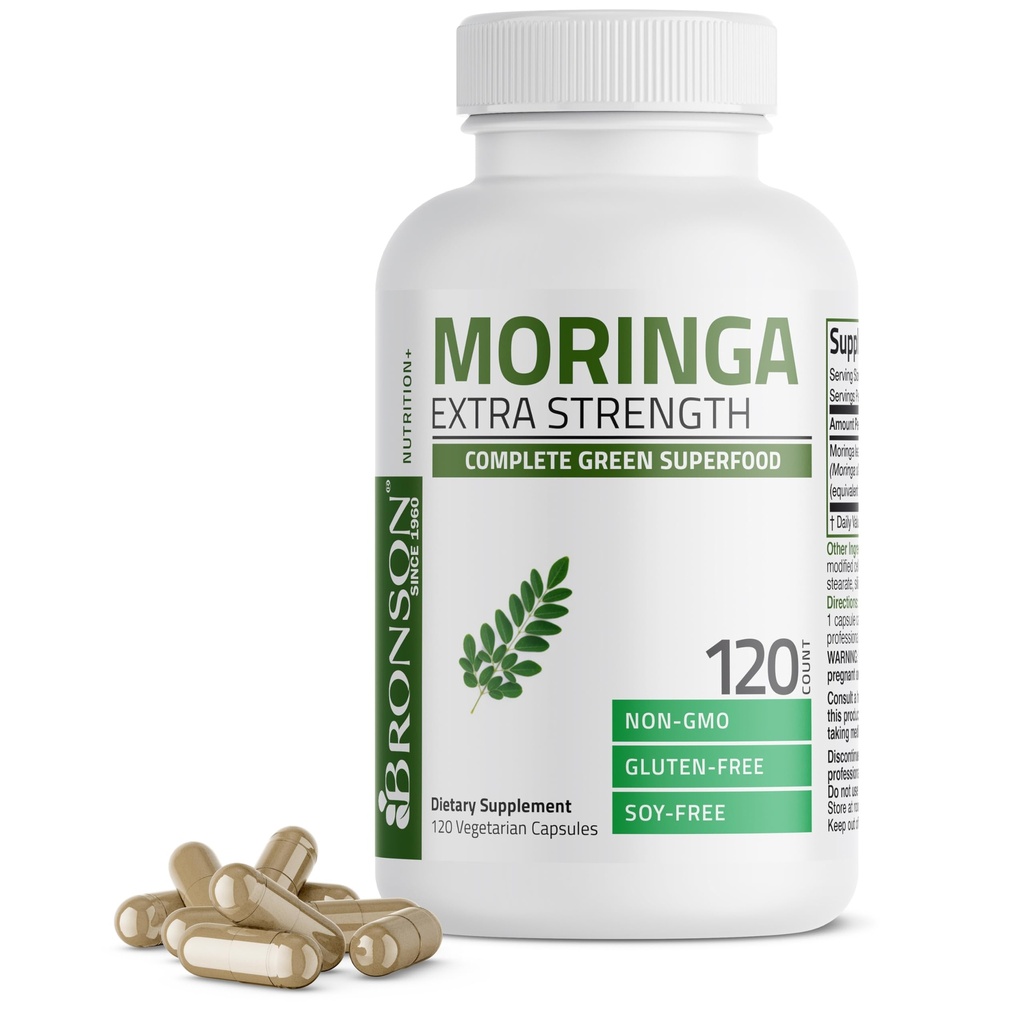 Bronson Moringa Capsule cu concentraţie suplimentară Moringa Oleifera Powder, 120 Count