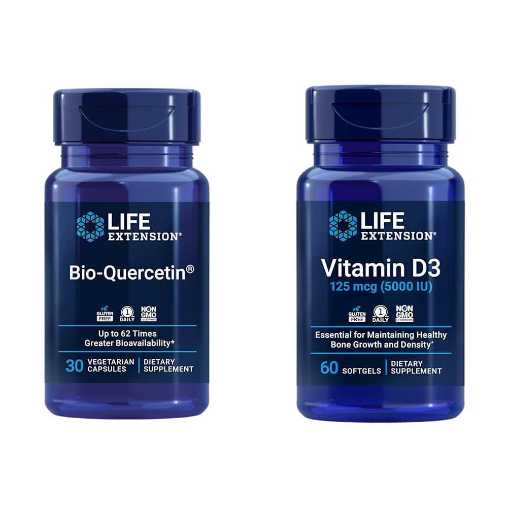 Prelungirea vieţii Bio-Quercetin Imun şi Heart Health Antioxidant 30 Capsule + Vitamina D3 5000 UI 60 Softgels
