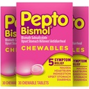 Pepto Bismol comprimate masticabile pentru greaţă, arsuri la stomac, indigestie, disconfort gastric şi diaree Relief, aromă originală, 90 Total (3 cutii de 30)