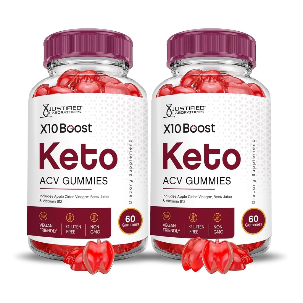Laboratoare justificate (2 Pack X10 Boots Keto ACV Apple Cidru Oţet Boost Formulat cu rodie Beet Juice Powder B12 Vegan Non OMG 120 Gummie