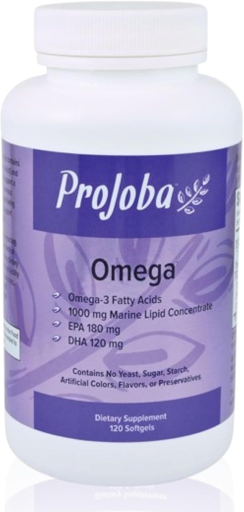 Youngevity Projoba OmegaTM - 1000 mg Omega-3 - High-Potency - 180 EPA & 120 DHA pentru promovarea sănătății cerebrale și cardiace -120 Softgels (Pachetul de 2)