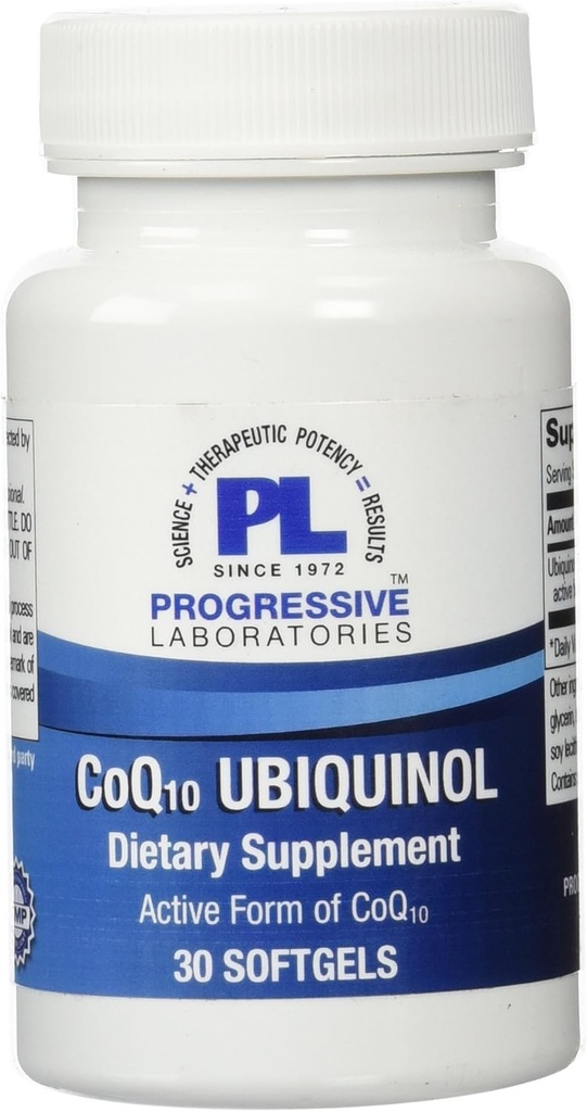Labs Progressive COQ10 Ubichinol Supliment, 30 Conte