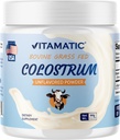 Vitamatic bovin Colostru 30% Pudră IgG - Supliment pentru sănătate gutoasă, creșterea părului, frumusețe, recuperare musculară, și suport imunitar - Ușor de amestecat - 60 Gram (30 Serviri, neflavorizate)