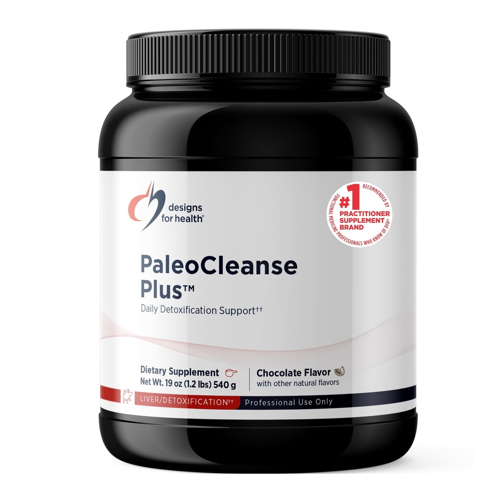 Design-uri pentru sănătate PaleoCleanse Plus - Pulbere de detoxifiere cu 18g Proteină de Brot Os, Antioxidante Herbs, Vitamine + Minerale - Smoothie Shake Drink Mix, Ciocolata (15 Serviri / 525g)