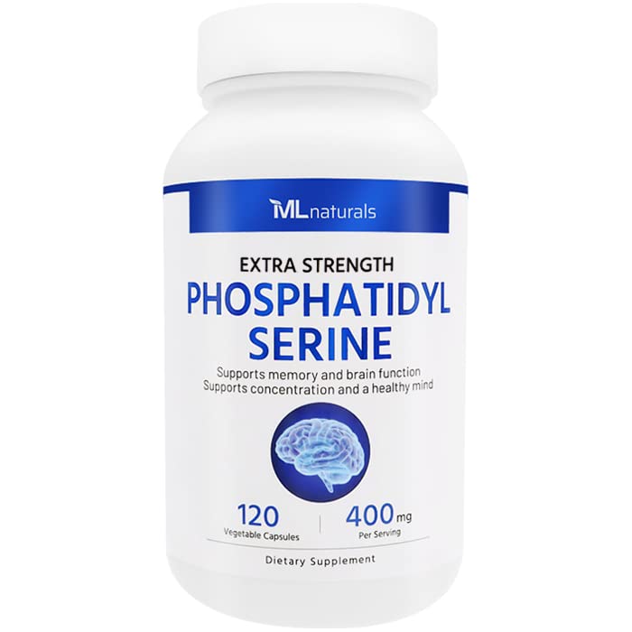 ML Naturals Fosfatidil Serine 400 mg (High Dozajul) 120 Capsule vegetale. Suportă funcția memoriei și creierului, non-GMO, NSF-Certified & cGMP-Compliant