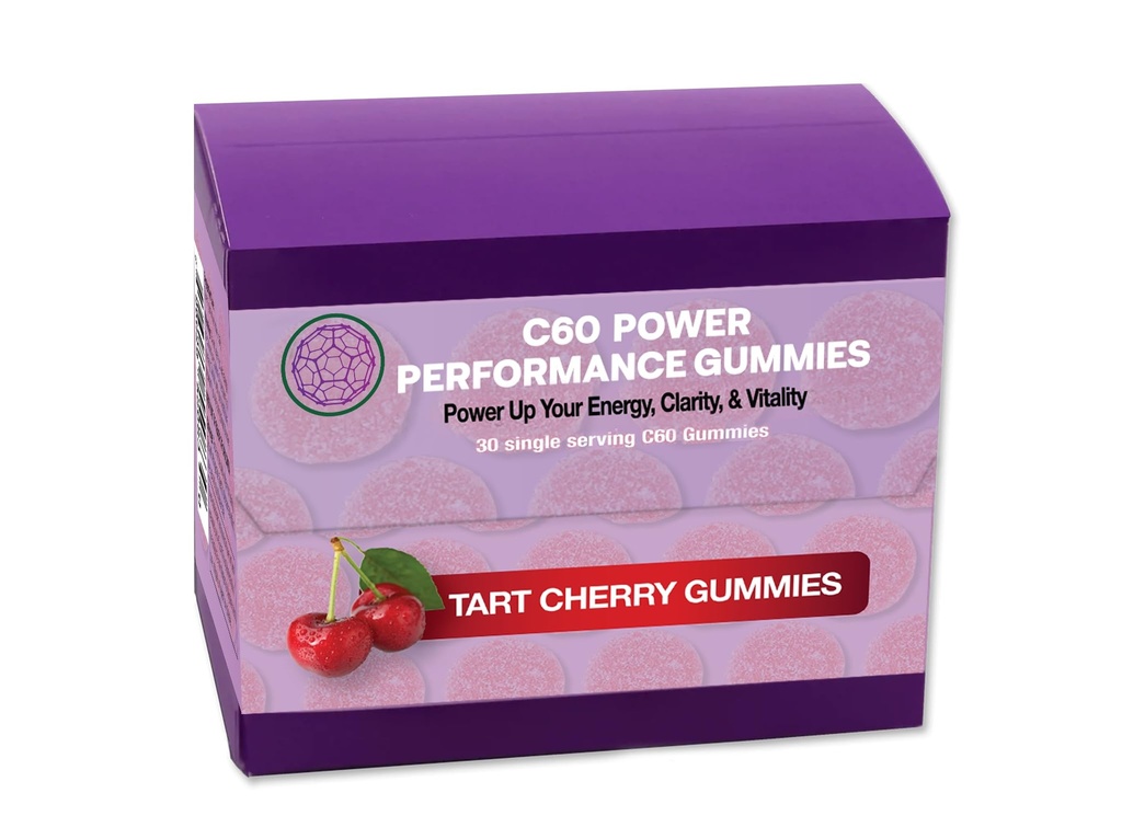 C60 Putere C60 Gummies - Natural Wellness Support for Men & Women, 99.99% Pur sublimated Carbon Fullerenes, Promovează energia, Claritatea mintală, & Stamină - 30 Conte