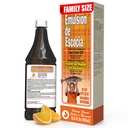 EMULSION DE ECOCIA Cod Ulei de ficat, Supliment alimentar, Vitamine A, B1, D și E, Suport pentru sistemul imunitar, Flavor portocaliu (15,3 Fl Oz/Pachet de 1)