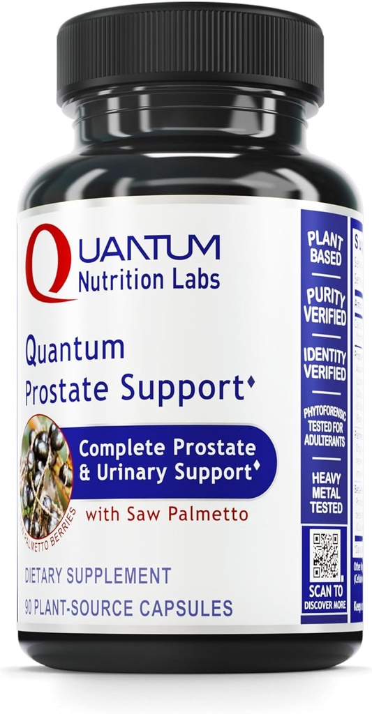Nutritie Quantum Labs Suport prostata - Suplimente prostate pentru barbati, Formula de sănătate prostată, Suplimentul natural cu Saw Organic Palmetto - 90 Capsule vegetariene