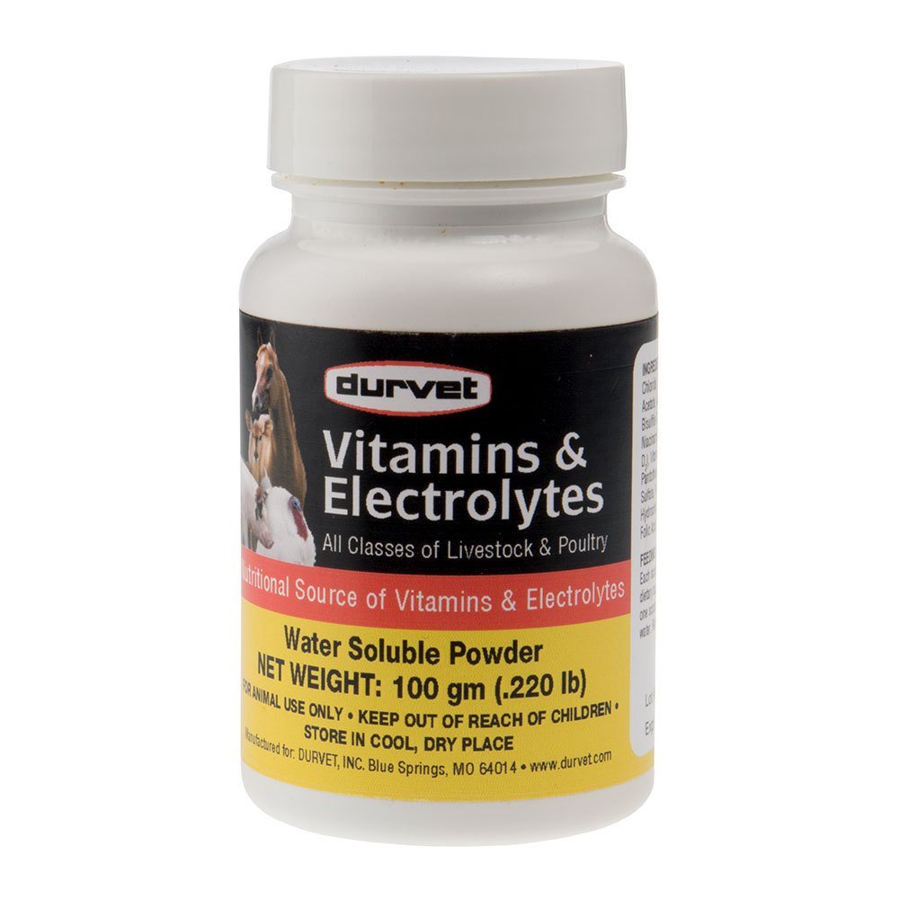 Durvet 698468 Vitamine și electroliți pentru animale și păsări de curte 100G