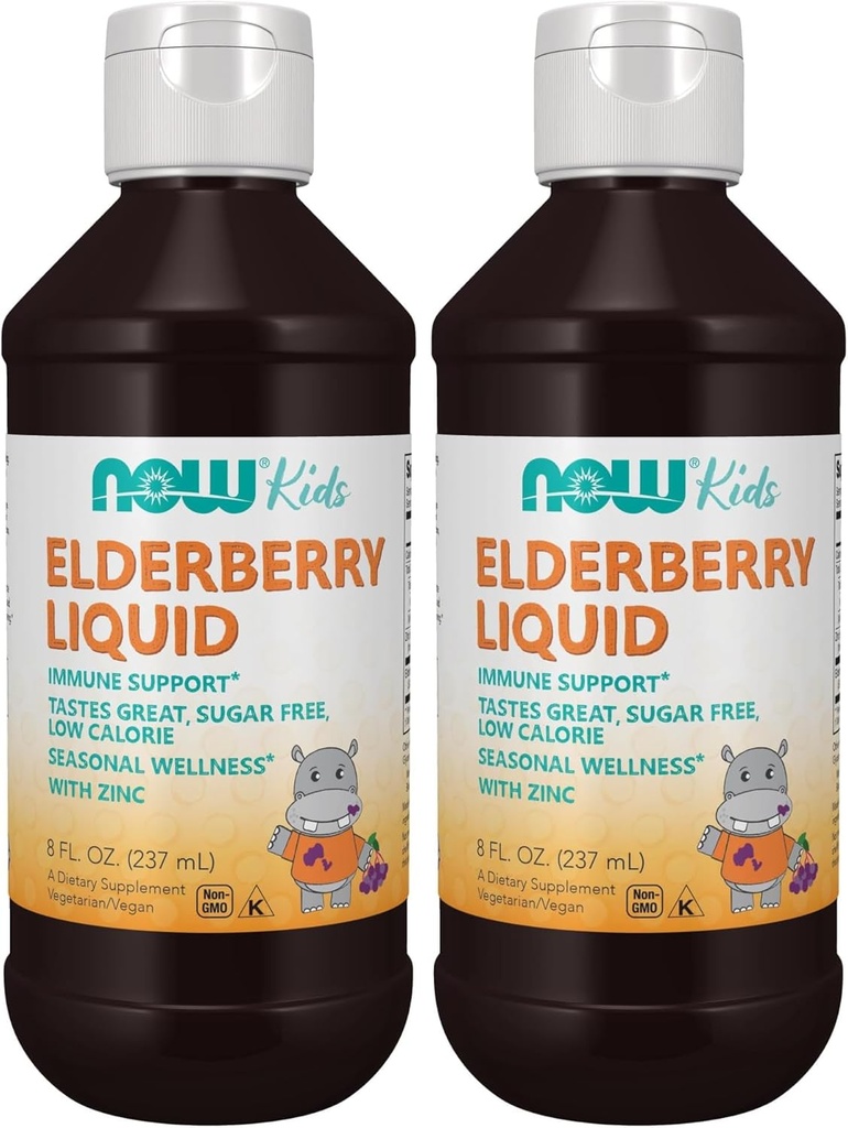 Acum Suplimente, Elderberry lichid pentru copii cu zinc și Astragalus, Immune Support*, 8-Ounce, Package May Vary (Pachet de 2)
