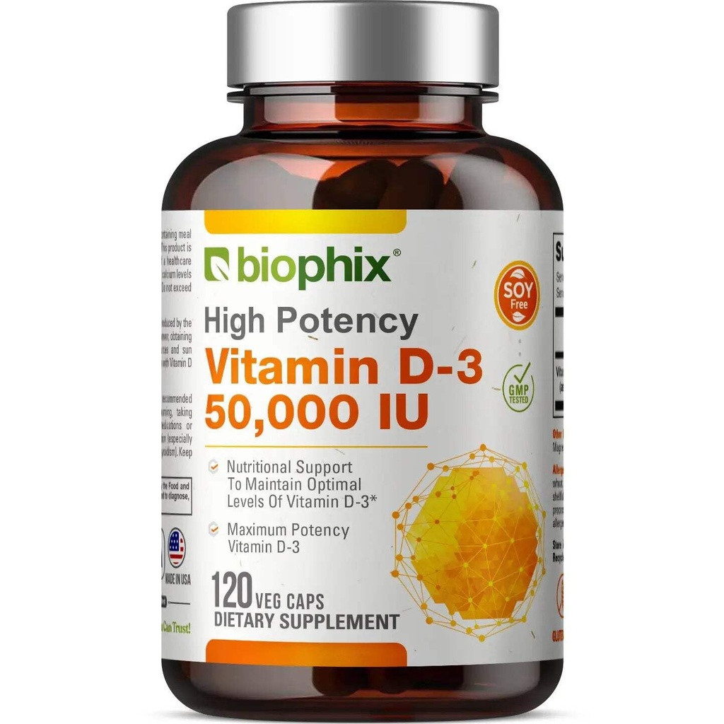 biofix Vitamina D-3 10000 UI High-Potency 120 Softgels - High-Potency non-GMO Soy-Free Susţine sănătatea imună a oaselor puternice