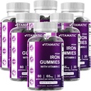 Vitamatic de fier 65 mg Gummies Supliment pentru femei și bărbați - 60 Vegan Gummies - Marea Tasting de fier Gummy Vitamine cu vitamina C (6)