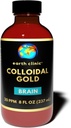 Clinica Earth ® Aur coloidal 20 ppm, 8 oz (237 ml) - Suportul natural al creierului și Ajutor pentru funcția cognitivă