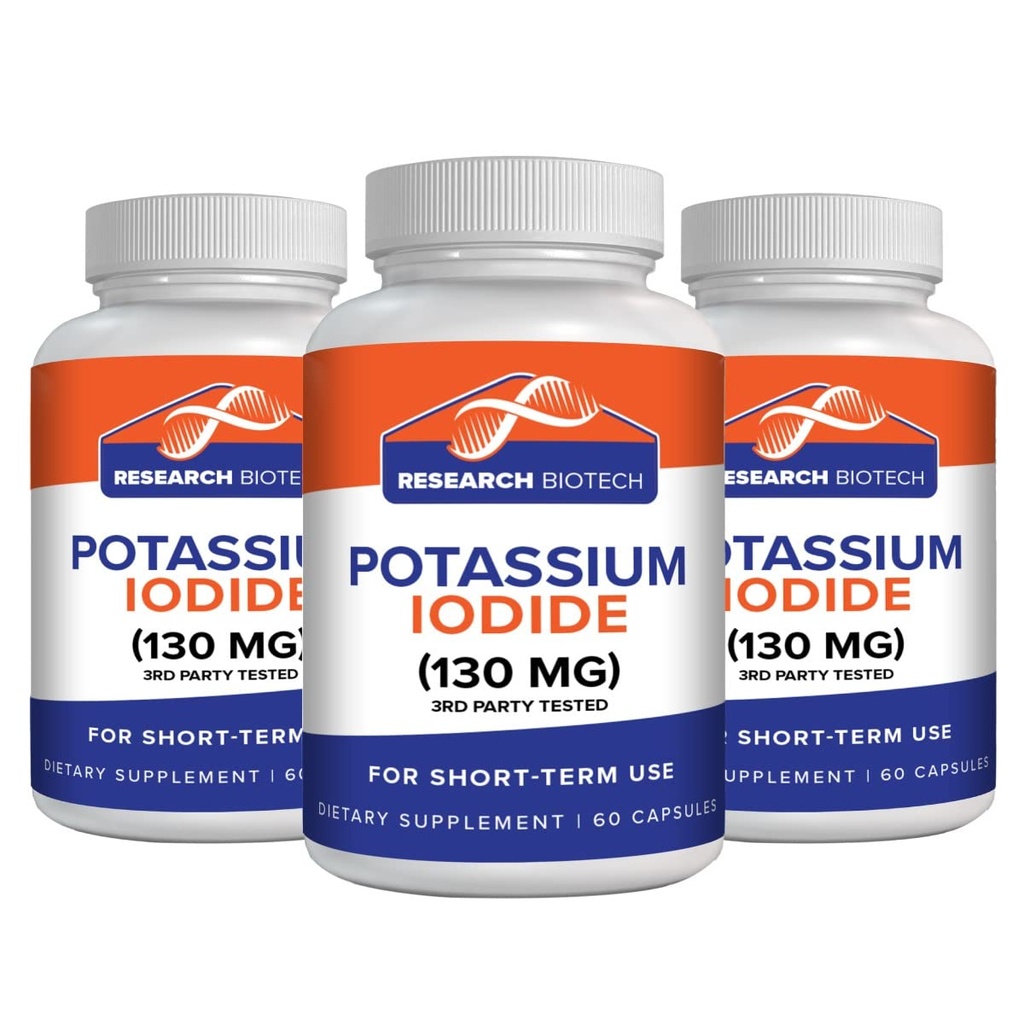 Max-Bio Potasiu Iod 130mg Capsule - 180 Conte - Supliment alimentar pentru suport tiroidian și protecție