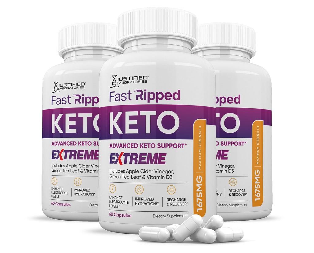 (3 ambalaj) Rapid Ripped Keto ACV Pastile extreme 1675MG Keto suport Blend Capsule Alternative la Keto ACV Gummies Formulat Cidru de mere Oţet extra Virgin Olive Pulbere de ulei Ceai verde 180 capsule