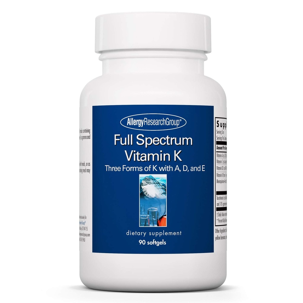 Grupul de cercetare pentru alergii cu spectru complet Vitamina K - Vitamina K1 și Suplimentul K2, Vitamina K Complex, MK-4, MK-7, Vitamina D3, Vitamina A - 90 Conte