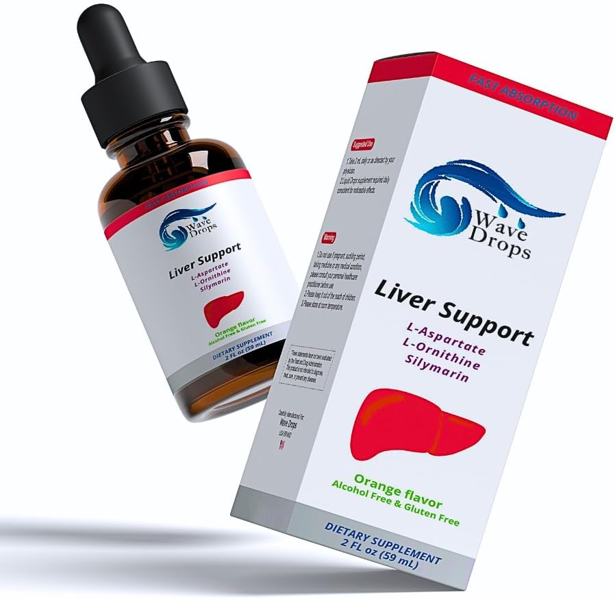 Suport hepatic Supliment lichid - Formula speciala - Liver Cleanse Detox & Reparatii Formula - Herbal Liver Supplement with L-Ornithin L-Aspartate Silymarin