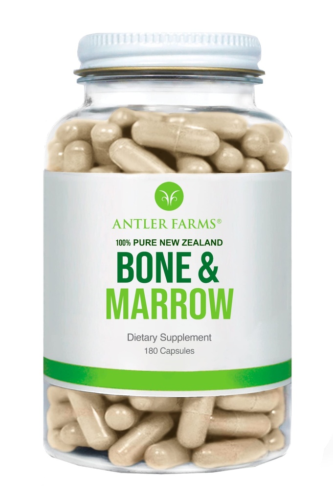 Ferme de coarne - 100% pure Noua Zeelandă Bone & Marrow, 180 capsule, 750mg - Grass Fed, Pasture Crescut extract de oase întregi, procesat la rece, grăsimi esențiale sănătoase, celule stem, colagen, calciu