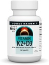 Naturals sursă Vitamina K2 + D3 Bone & Heart Health Complex - cu vitamina D3, vitamina K2 (MK-7) și calciu - 30 comprimate