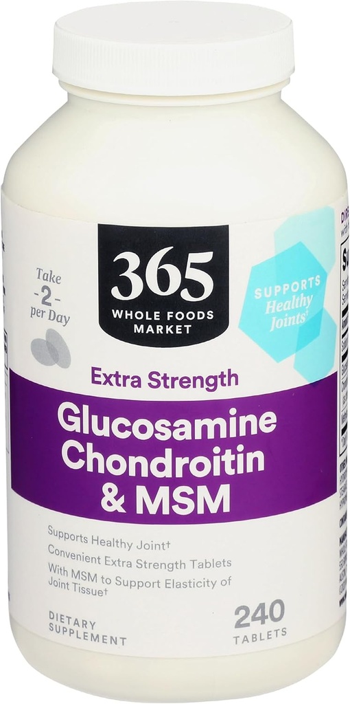 365 de Whole Foods Market, Glucosamine Chondroitin X Putere MSM, 240 comprimate