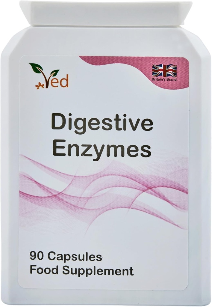 Enzime digestive Ved, Complex global de intoleranţă alimentară, ţinte Intoleranţe multiple inclusiv Gluten, Lactoză & Casein, 90 Capsule Vegan (45 zile de aprovizionare)