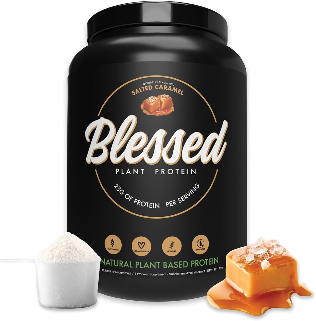 Binecuvântată praf de proteine Vegan - pe bază de plante de proteine praf de masă de înlocuire Shake de proteine, 23g de Pea Proteine pulbere, lactate gratuit, gluten gratuit, soia gratuit, fără zahăr adăugat, 30 Serviri (Caramel salat)