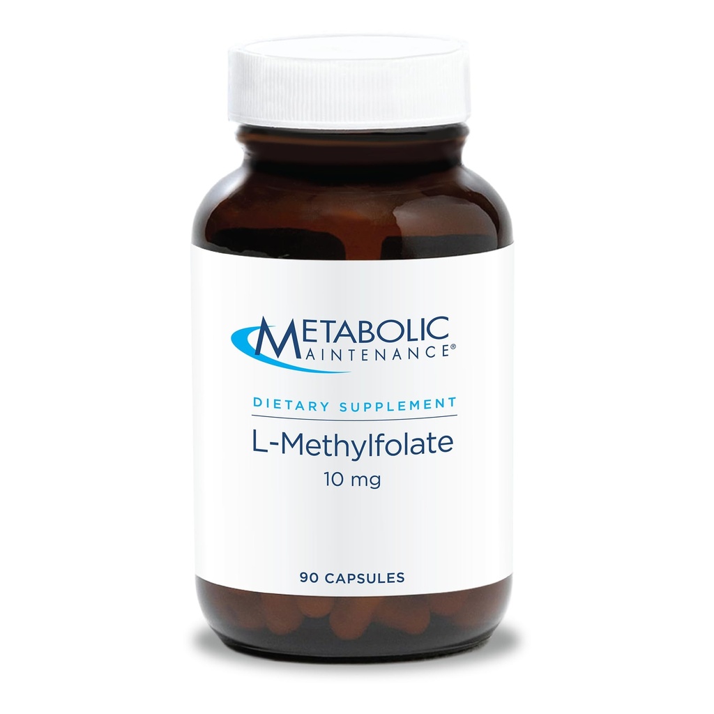 Întreținere metabolică L-Metilfolat 10 mg - Sprijină un mindset sănătos - Folat activ pentru suport de metilare și reacții biochimice - foarte biodisponibil - 90 Servings - 90 capsule