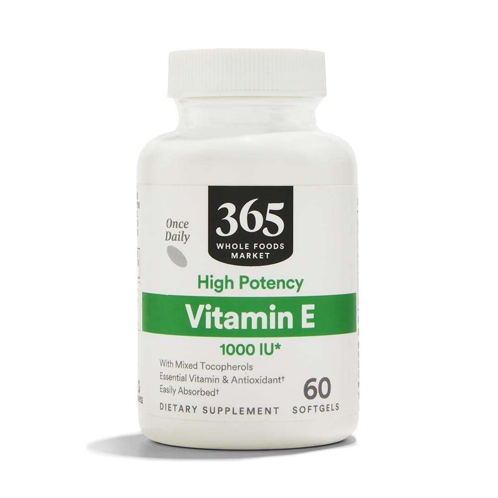 365 by Whole Foods Market, Vitamina E 1000 UI, 60 Count