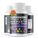 Elderberry Quercetin Bilberry Tart Cherry Ginger Vitamina C Vitamina D3 Zinc Black Pepper -150 Capsule - Made in USA
