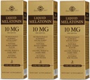 Solgar lichid Melatonina 10 mg, Aroma de cireșe negre naturale - 2 fl oz, pachet de 3 - mare pentru Jet Lag - Vegan, Gluten gratuit - 177 Serviri totale