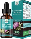 Deep Liver Cleanse, Detoxifiere & Reparatii cu Milk Thistle Picături lichide - Extract de Detoxifiere Liquid Anghinare cu Dandelion Leaf, Curcumin Ginger & Turmeric pentru Imunitate & Daily Cleanse - 60 ml Sticla