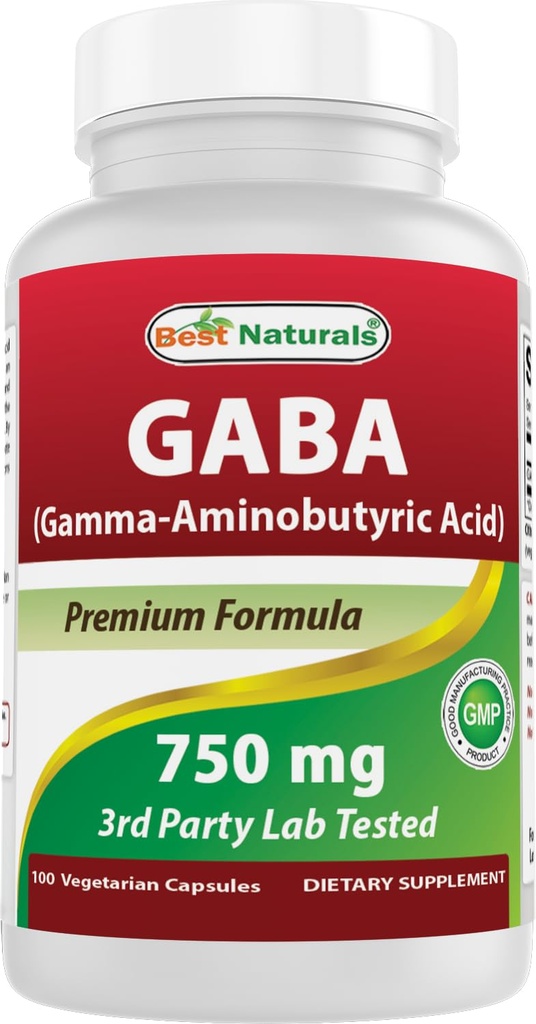 Cele mai bune Naturale Gaba 750 mg 100 Veggie Caps