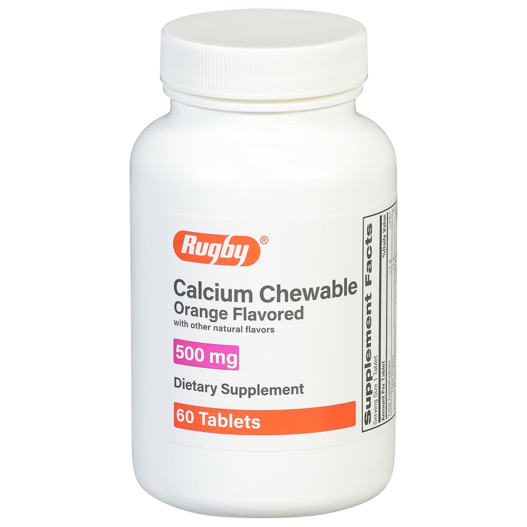 Rugby 500mg tablete masticabile de calciu - Supliment alimentar - Orange Arostat - 60 Conte (1 ambalaj)