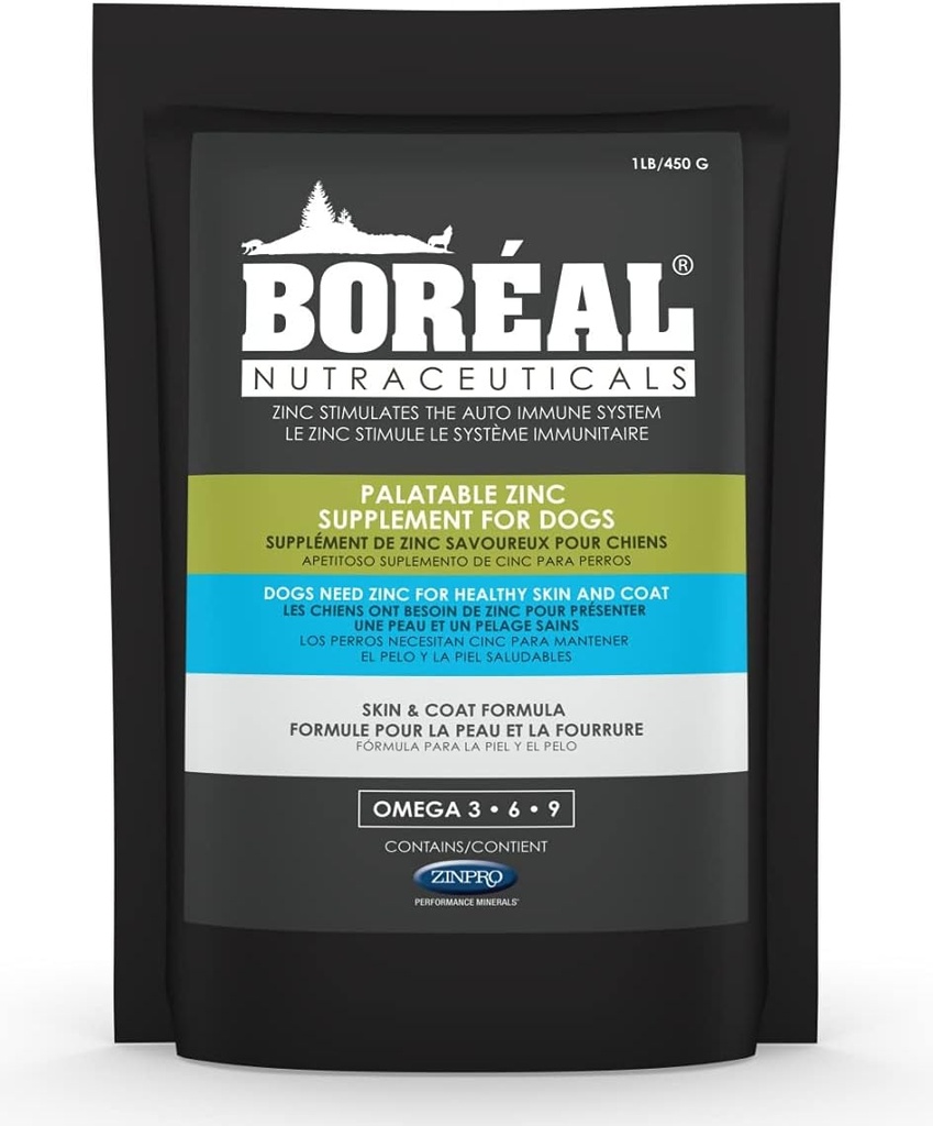 Boréal Palatable Zinc Supliment pentru câini 16 oz Re-Sealable Bag