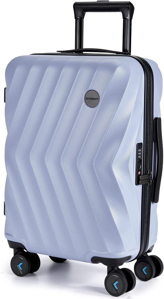 BAGSMART Carry On Bagage 22x14x9 Airline Aprobat, PC Hardside Suitcase, 20 Inch Carryon cu roti de spinner, Travel Bagage Lightweight Rolling Suits for Men Women (Purple)