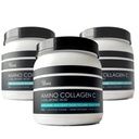 (3-Pack) Amino Colagen C - Colagen Pulbere (180 Scoops) - Colagen Peptide marine + Acid hialuronic. Fără zahăr. Fără Odor, fără OMG-uri, pentru păr, piele, unghii, articulații, & Gut Health.