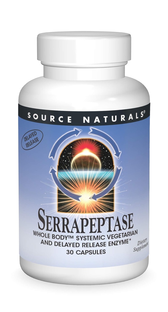 Sursa Naturale Serapeptase - Enzim de eliberare întârziat - 30 Capsule vegetariene