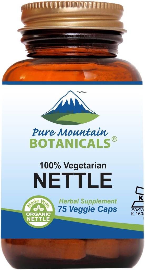 Botanica pura Mountain Botanics Stinging Nettle Leaf Capsule - Kosher Vegan Nettle Capsule cu 500mg Organic Stinging Nettles Leaf