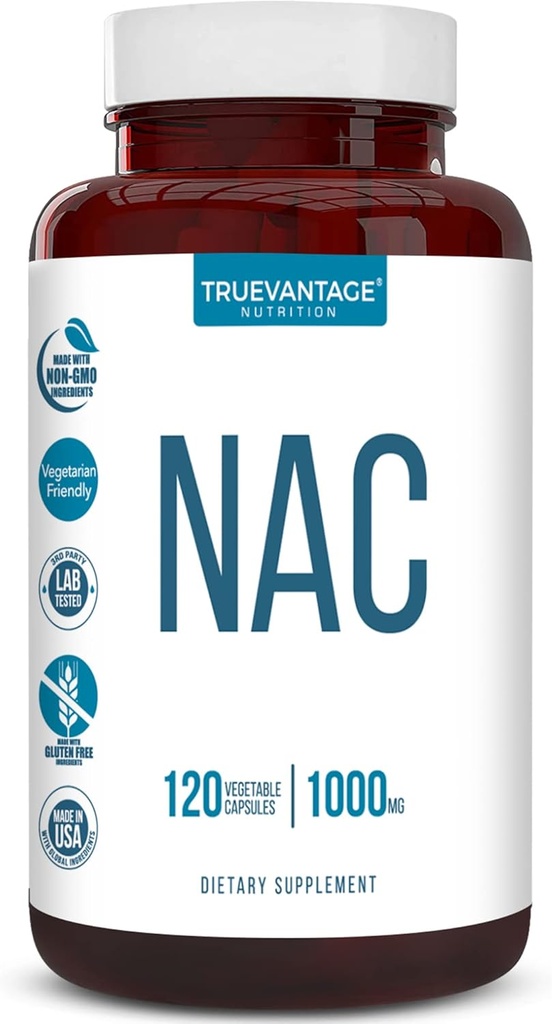 NAC Supplement (N-Acetyl Cysteine) - 1000 mg-Antioxidant Support - Promotes Liver Health and Detoxification - Boosts Lung and Immune Health - Vegetable Capsules - 120 Count - 60 Servings