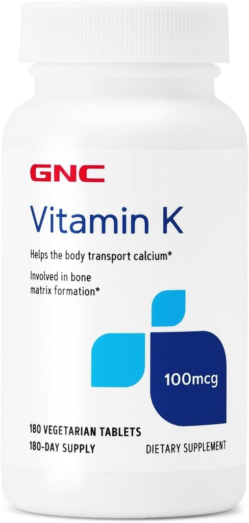 GNC Vitamina K 100mcg, 180 comprimate, ajută organismul de transport calciu