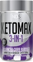 NDS Nutrition Advanced 3-in-1 - Keto pastile pentru suport pierdere de grăsime Carb Bloc Apetit Supressant - White Rinichi Bean, Chitosan, Cetone de zmeură, și Vanadium (90 capsule)