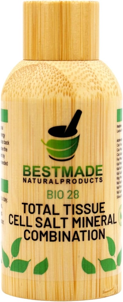 Bestmade Total Sare de tesut Combinatie minerala BIO28 - Ajuta corpul tau absorb si foloseste Nutrienti, Creste nivelurile de energie, ajuta la imbunatatirea tiparelor de somn, sanatate generala si vitalitate, 350 Pelete