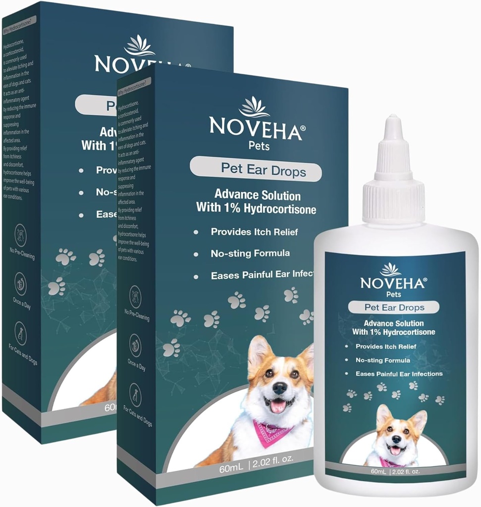 NOVEHA Pet picaturi ureche cu 1% Hidrocortizon 