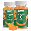 Gume de YumVs Vitamina C pentru adulţi - 250 mg de vitamina C cu aromă de portocale - Gumă de mestecat cu vitamina C - Gume imune masticabile pentru adulţi - Supliment de sprijin imun - Kosher, Halal, Gluten Free (200 Count), 2 ambalaj