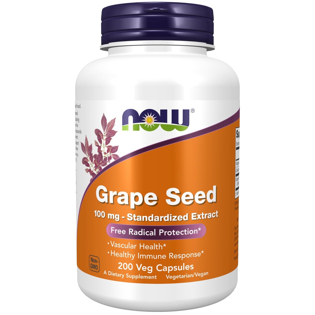 ACUM Alimente Suplimente, Seminte de struguri 100 mg - Extract standardizate, Extract foarte concentrat cu un minim de 90% Polifenoli, cu vitamina C, 200 Veg capsule
