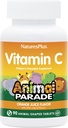 NaturasPlus Animal Parade Vitamina C Copiii masticabile - naturale suc de portocale aroma - 90 comprimate de origine animală, pachet de 4 - Vegan, vegetarian, gluten gratuit - 180 Serviri totale