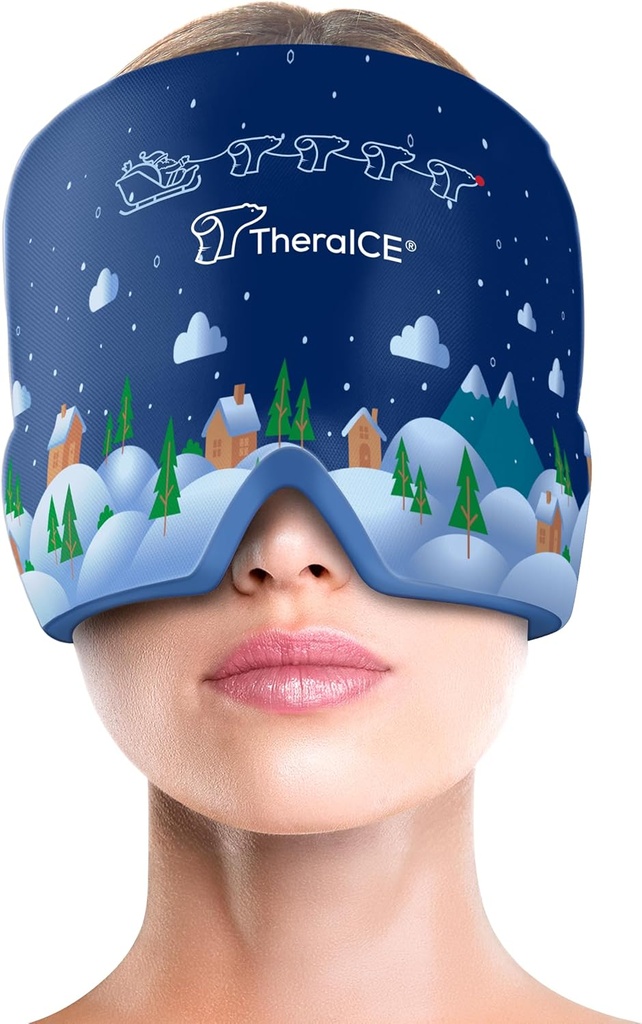 TheraICE Migrene Relief Cap, Cooling Gel Hat, Soothing Headache Ice Pack Mask Products, Face Cold Comprese Head Wrap pentru tensiune și stres